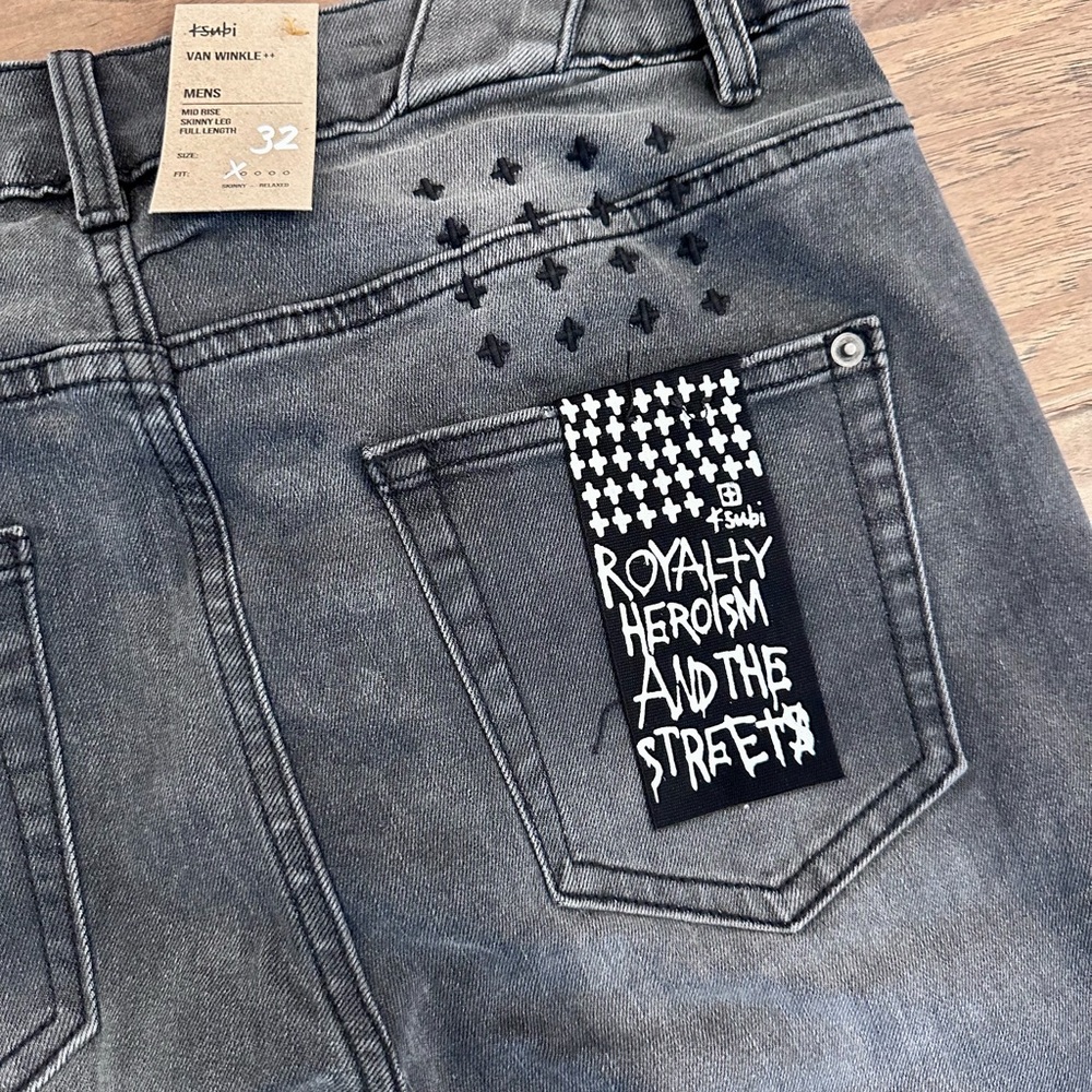 Ksubi Men's Grey Black Skinny Distressed Jeans - Picture 2 of 5